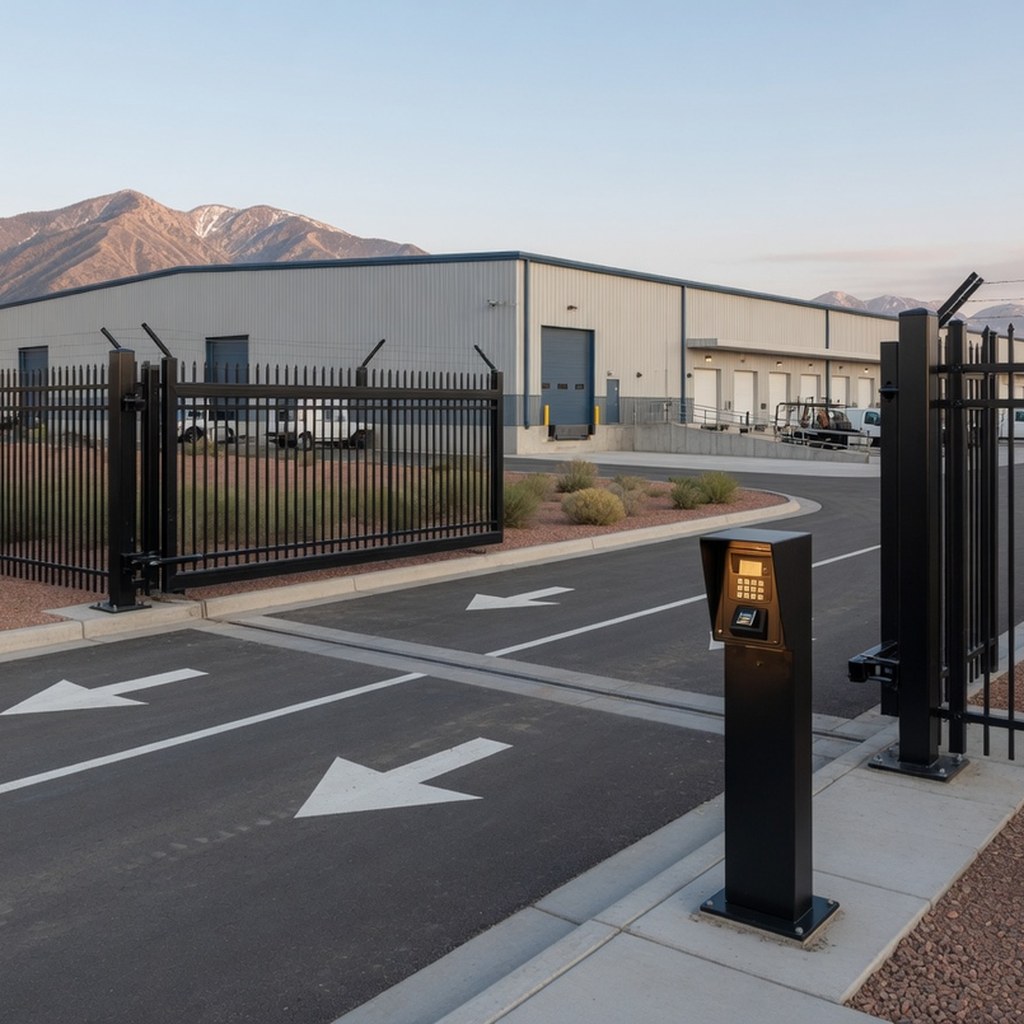 Commercial gate with wide access control lane
